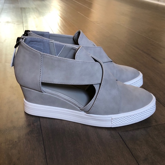 criss cross sneaker wedge